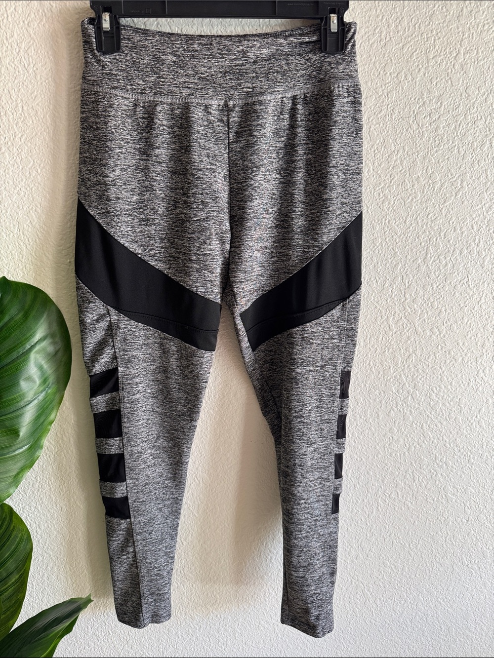 Always Gray Heather Leggings with Black Contrast Panels